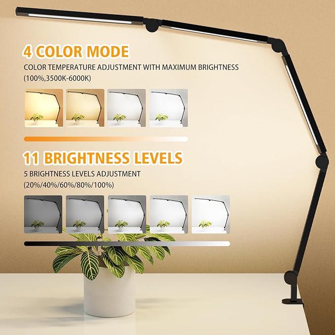LED stolní lampa s klipem